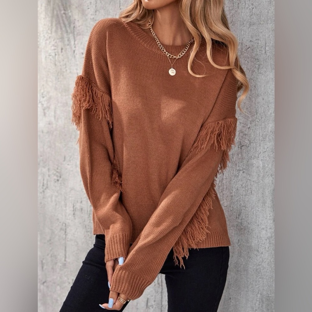 Fringe‎ trim sweater - Picture 5 of 8
